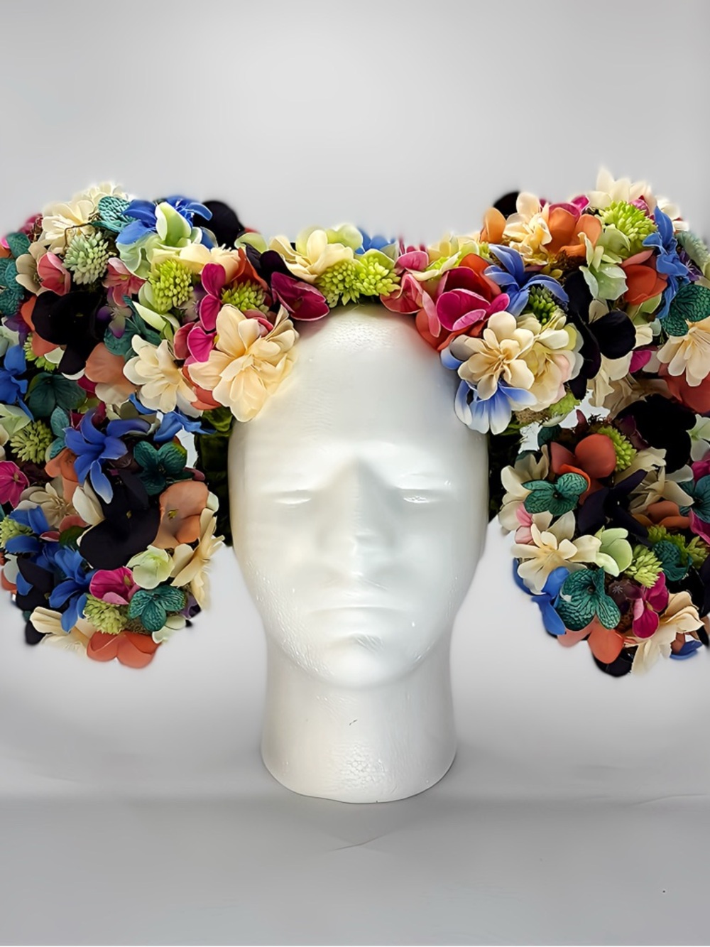 Multicolor luxury ram horn Floral Statement Headpiece for Women